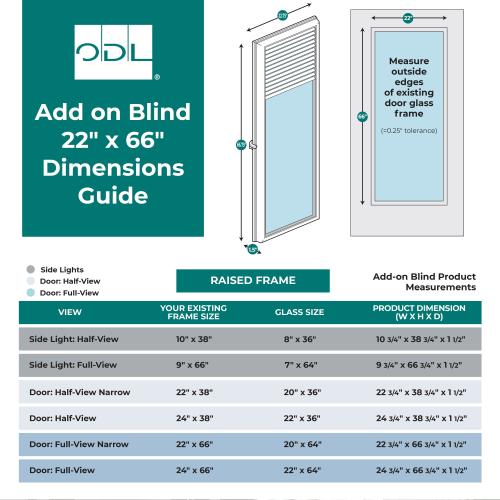 ODL Add on blind 0.59-in Slat Width 20-in x 64-in Cordless White Aluminum Light Filtering Mini-blinds