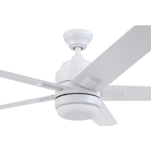 Harbor Breeze Flanagan II 52-in White with White/Driftwood Blades Color-changing Indoor Ceiling Fan with Light and Remote (5-Blade) - blacks are chipped