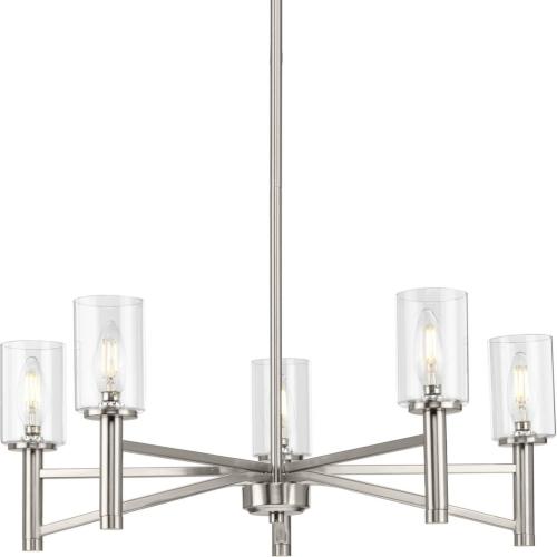 Progress Lighting Roxobel 5-Light Brushed Nickel Modern/Contemporary Chandelier ( no test)