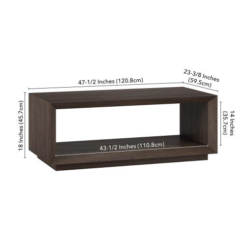 Hailey Home Tannen Alder Brown Mdf Modern Coffee Table