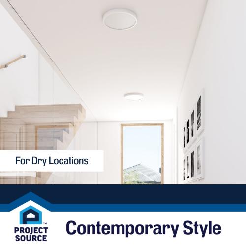 Project Source 1-Light 10-in Matte White LED Flush Mount Light (2-Pack)