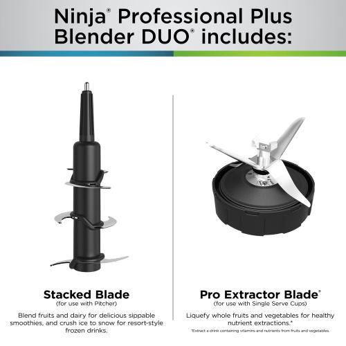 Ninja Professional Plus Duo 72-oz 4-Speed Countertop Blender (Black, Stainless Steel)