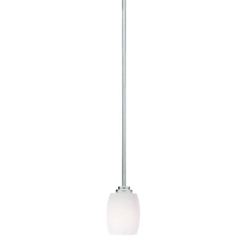 Kichler Eileen Brushed Nickel Modern/Contemporary Etched Glass Cylinder Mini Hanging Pendant Light