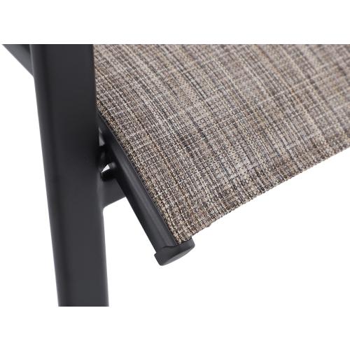 Style Selections Pelham Bay Woven Stackable Black Metal Frame Stationary Dining Chair with Tan Sling Seat