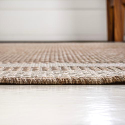 JONATHAN  Y TUSCAN SUN Dover 3-Stripe 3 X 5 (ft) Beige/Cream Indoor/Outdoor Solid Coastal Area Rug