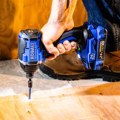 Kobalt 24-volt 1/4-in Brushless Cordless Impact Driver (Battery and Charger Included with Soft Bag)