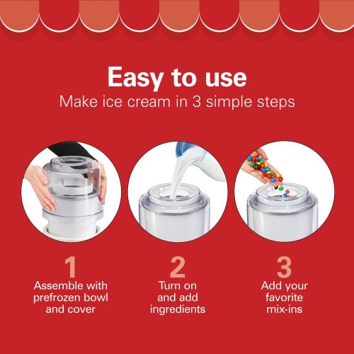 Hamilton Beach 1.5-Quart Electric Ice Cream Maker (Makes: Gelato, Sorbet, Frozen Yogurt,)