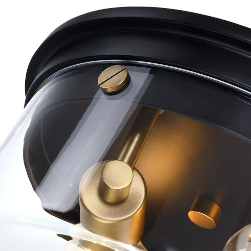 allen   roth Fenland 1-Light 12-in Matte Black Led, Flush Mount Light