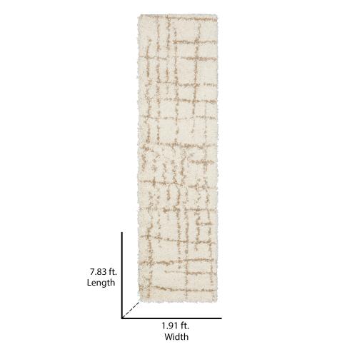 Origin 21 Desert Chessboard 2 X 7 (ft) Beige Indoor Runner Rug