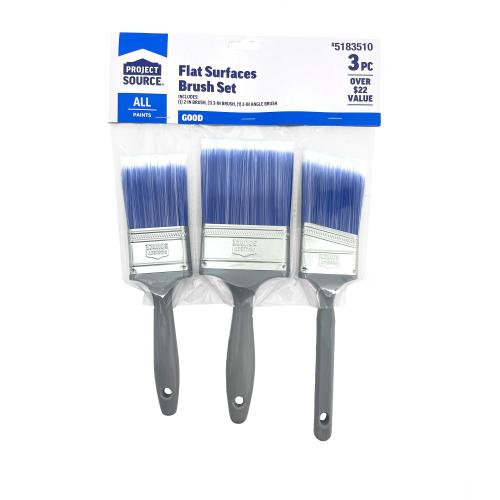 Project Source Multiple Sizes Reusable Polyester Assorted General Purpose Brush (3-Pack)