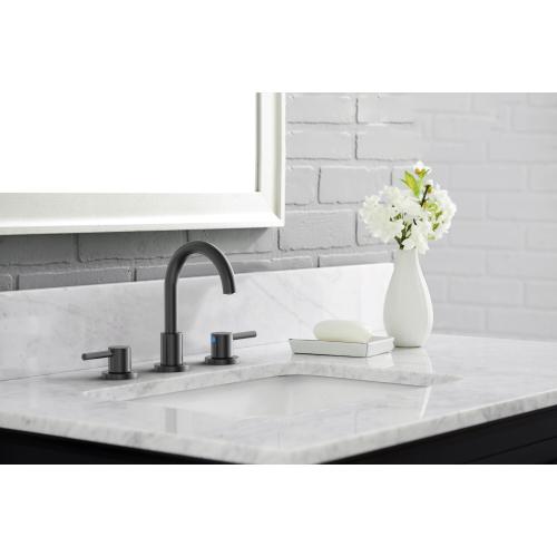 Project Source Matte Black Widespread 2-Handle WaterSense Bathroom Sink Faucet with Drain