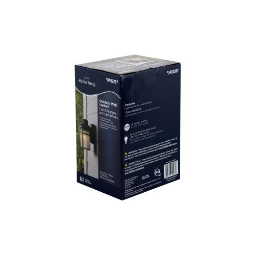 Harbor Breeze 1-Light 11.5-in Black Motion Sensor Outdoor Wall Light (broken glass; no test)