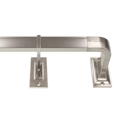 Origin 21 36-in to 72-in Brushed Nickel Iron Corner Curtain Rod with Finials