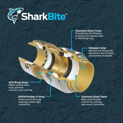 SharkBite 1/2-in Push-to-connect x 3/8-in OD Compression Brushed Nickel Quarter Turn Stop Angle Valve