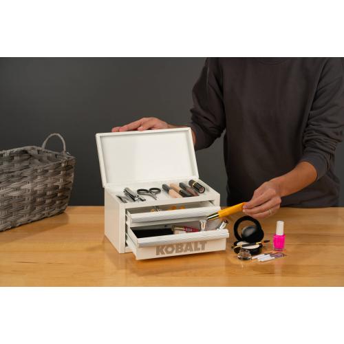 Kobalt Mini 10.83-in W x 5.91-in H x 5.91-in D 2-Drawer Pink Steel Tool Box