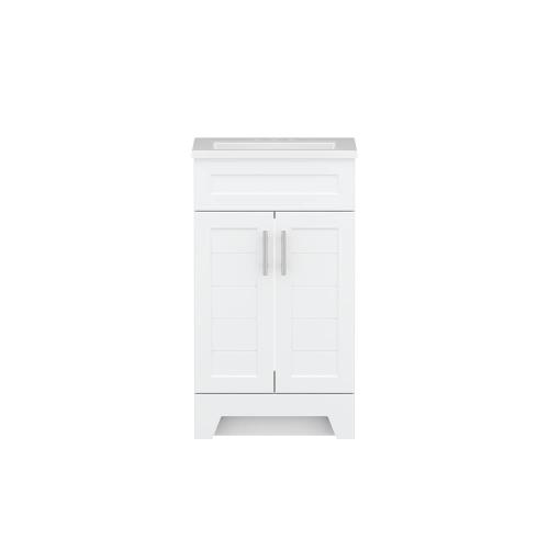 Style Selections Kirkman 18-in White Single Sink Bathroom Vanity with White Cultured Marble Top