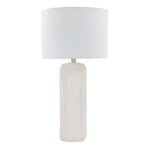Origin 21 29.25-in Cream Glaze Led; 3-way Table Lamp with Linen Shade - broken