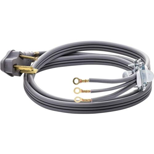 Smart Choice - 6' 30 Amp 3-Prong Dryer Cord Required for Hook-Up - Gray
