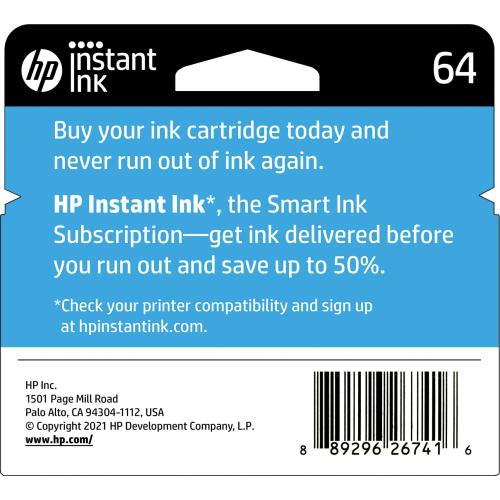 Color Black HP - 64 Standard Capacity Ink Cartridge - Black