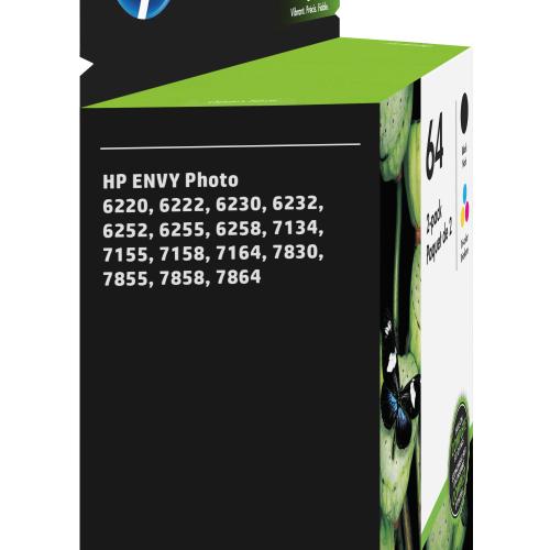 HP - 64 2-Pack Standard Capacity Ink Cartridges - Black & Tri-Color