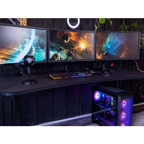 Arozzi - Arena Ultrawide Curved Gaming Desk - Pure Black