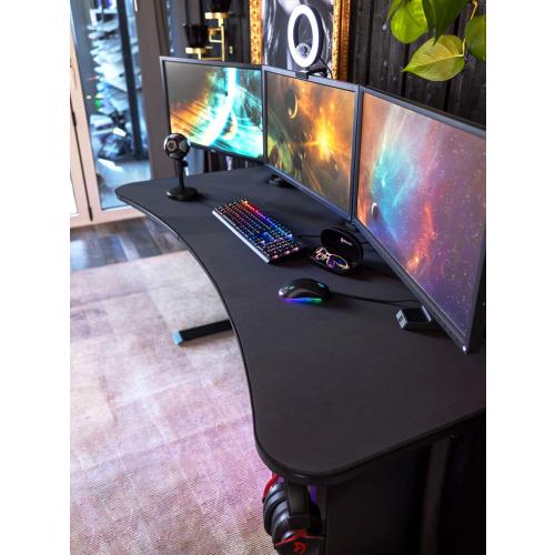 Arozzi - Arena Ultrawide Curved Gaming Desk - Pure Black