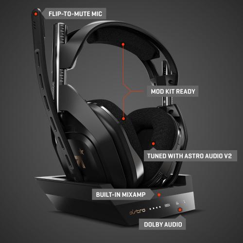 Astro Gaming - A50 Gen 4 Wireless Gaming Headset for Xbox One, Xbox Series X|S, and PC - Black
