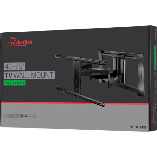 Size 40-75 Rocketfish™ - Full-Motion TV Wall Mount for Most 40 - 75 TVs - Black