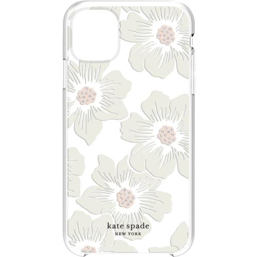 kate spade new york - Protective Hard Shell Case for Apple® iPhone® 11 - Cream With Stones/Hollyhock Floral Clear