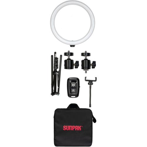 Sunpak - 12 Bicolor LED Ring Light Kit - Black