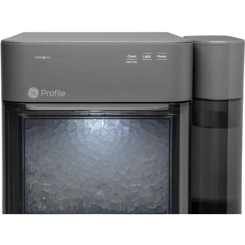 GE Profile - Opal 2.0 38-lb. Portable Ice maker with Nugget Ice Production, Side Tank and Built-in WiFi - Stainless Steel