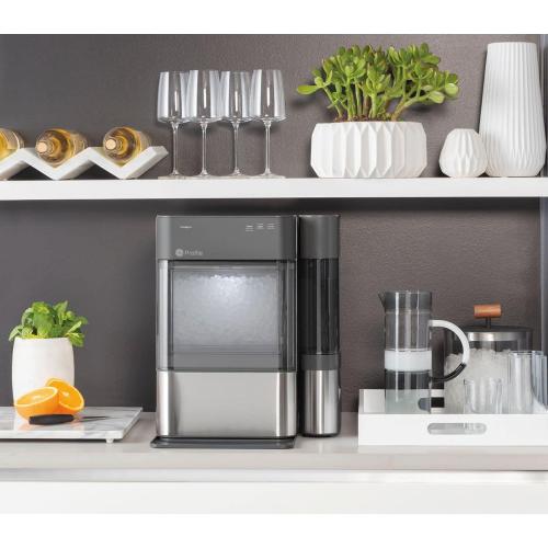 GE Profile - Opal 2.0 38-lb. Portable Ice maker with Nugget Ice Production, Side Tank and Built-in WiFi - Stainless Steel