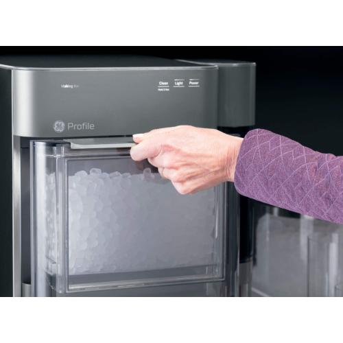 GE Profile - Opal 2.0 38-lb. Portable Ice maker with Nugget Ice Production, Side Tank and Built-in WiFi - Stainless Steel