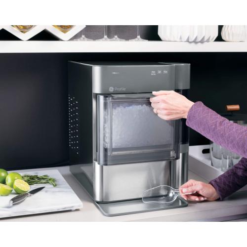 GE Profile - Opal 2.0 38-lb. Portable Ice maker with Nugget Ice Production, Side Tank and Built-in WiFi - Stainless Steel