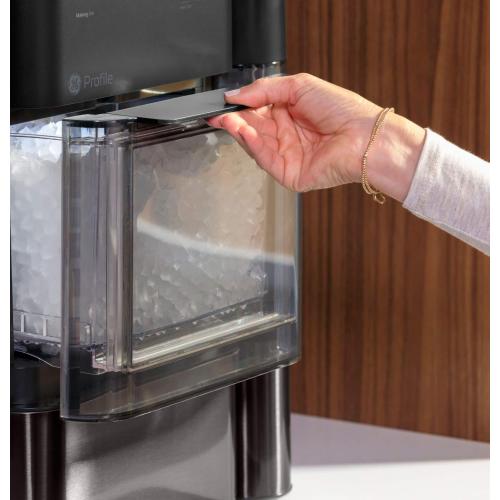 GE Profile - Opal 2.0 38-lb. Portable Ice maker with Nugget Ice Production, Side Tank and Built-in WiFi - Stainless Steel