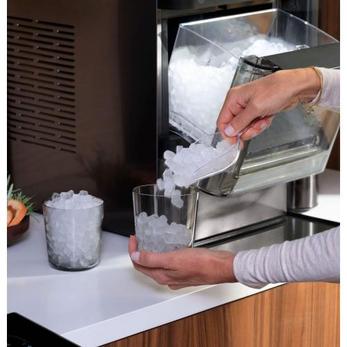 GE Profile - Opal 2.0 38-lb. Portable Ice maker with Nugget Ice Production, Side Tank and Built-in WiFi - Stainless Steel