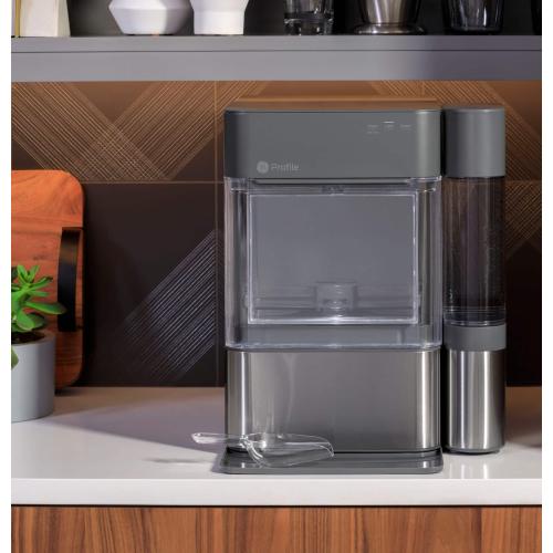 GE Profile - Opal 2.0 38-lb. Portable Ice maker with Nugget Ice Production, Side Tank and Built-in WiFi - Stainless Steel