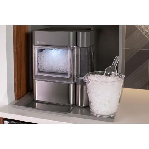 GE Profile - Opal 2.0 38-lb. Portable Ice maker with Nugget Ice Production, Side Tank and Built-in WiFi - Stainless Steel