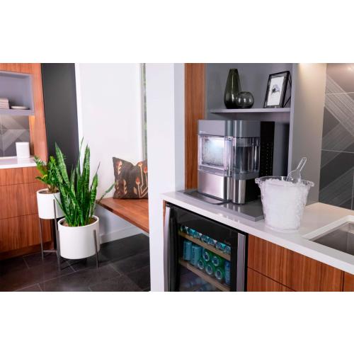 GE Profile - Opal 2.0 38-lb. Portable Ice maker with Nugget Ice Production, Side Tank and Built-in WiFi - Stainless Steel