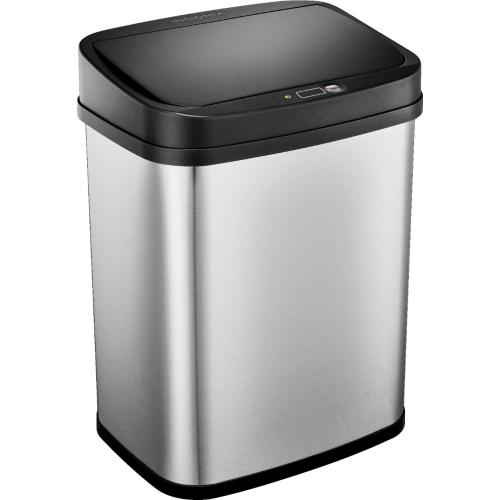 Insignia™ - 3 Gal. Automatic Trash Can - Stainless steel
