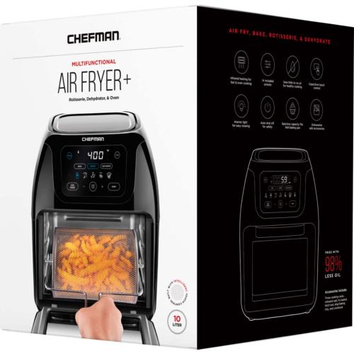 Black Chefman - Multifunctional 10L Digital Air Fryer   - Black