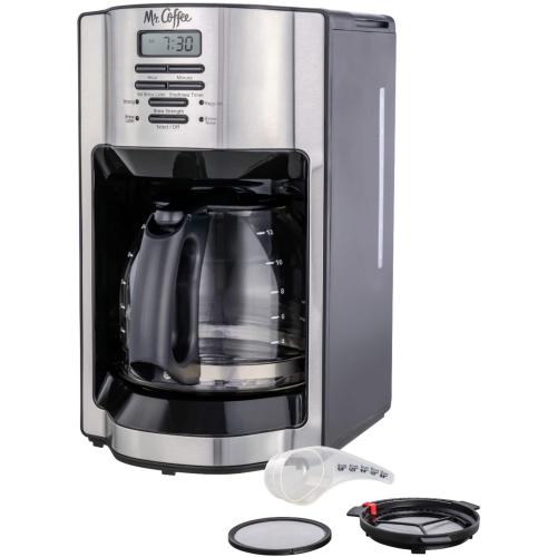 Mr. Coffee - 12-Cup Coffee Maker with Rapid Brew System - Stainless Steel