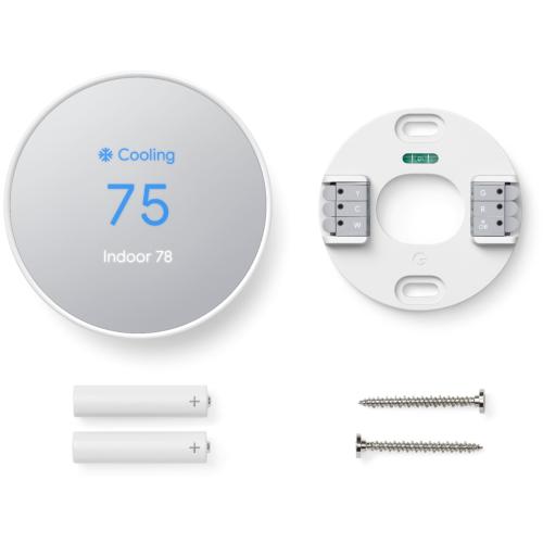 Google - Nest Smart Programmable Wifi Thermostat - Snow