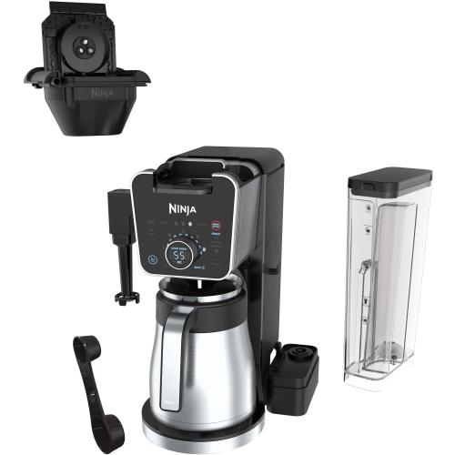 Ninja - DualBrew PRO 12-Cup Specialty Coffee System with Thermal Carafe, K-Cup Compatible, Hot Water System & Frother - Black/Silver
