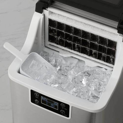 Insignia™ - Portable Clear Ice Maker with Auto Shut-off - Stainless Steel