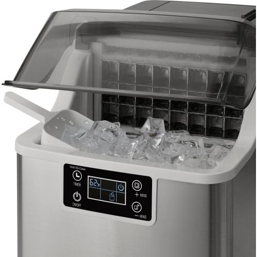 Insignia™ - Portable Clear Ice Maker with Auto Shut-off - Stainless Steel