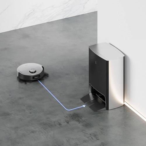 ECOVACS Robotics - DEEBOT X1 OMNI Robot Vacuum & Mop with Auto Empty and Refill, Laser Mapping, AI Object Recognition and Self Clean - BLACK   SILVER