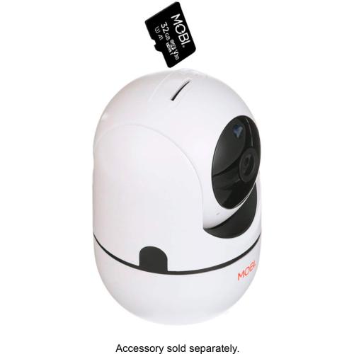 MOBI - Cam HDX Smart HD Pan & Tilt Wi-Fi Baby Monitoring Camera with 2-way Audio and Powerful Night Vision - White