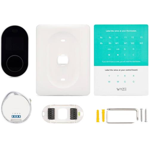 Wyze - Smart Programmable Thermostat with Alexa and Google Assistant - Black