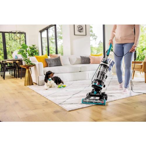 BISSELL - CleanView Swivel Rewind Pet Reach Upright Vacuum - Silver with Electric Blue accents